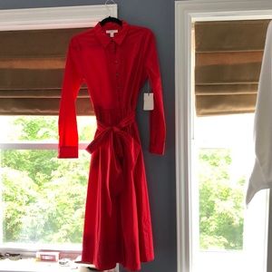 Tie waist shirt dress